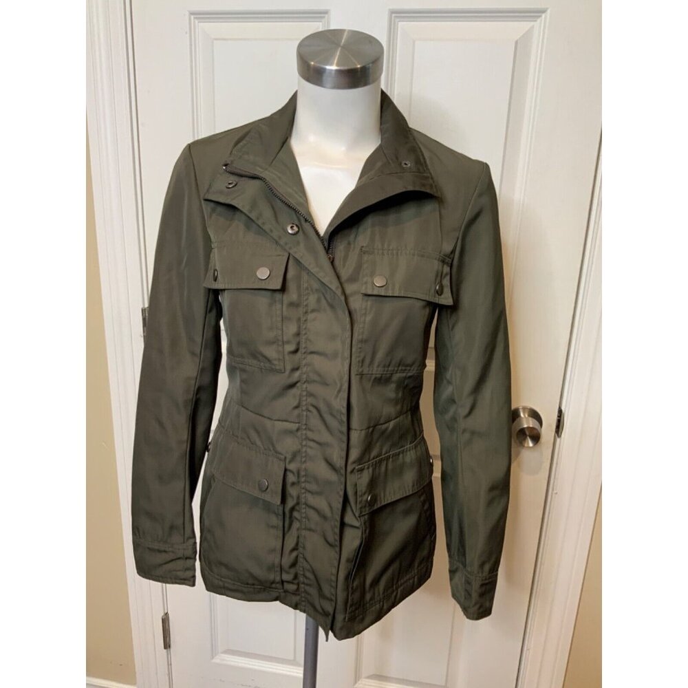 Theory Green Zip-Up Windbreaker Jacket, Size P